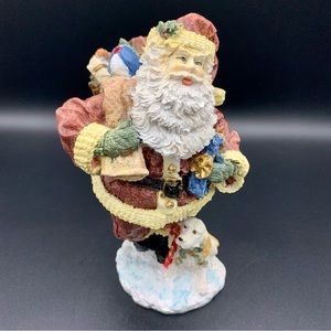 Vintage Santa Claus Figurine 7.5” Tall Handcrafted Ceramic + Resin (Clean, EUC)